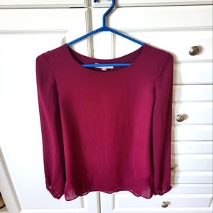 Banana republic burgundy blouse size small